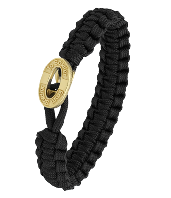 Aagaard From Soldier to Soldier Sort armband med oxiderat guldpläterat stållås