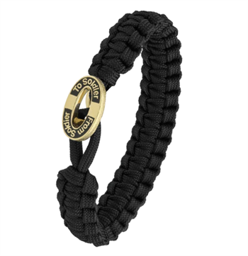 Aagaard From Soldier to Soldier Sort armband med oxiderat guldpläterat stållås