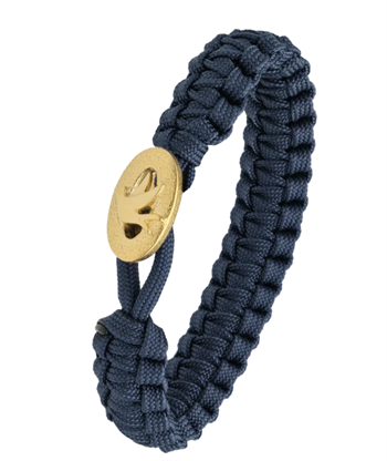 Aagaard From Soldier to Soldier blått armband med oxiderat guldpläterat stållås