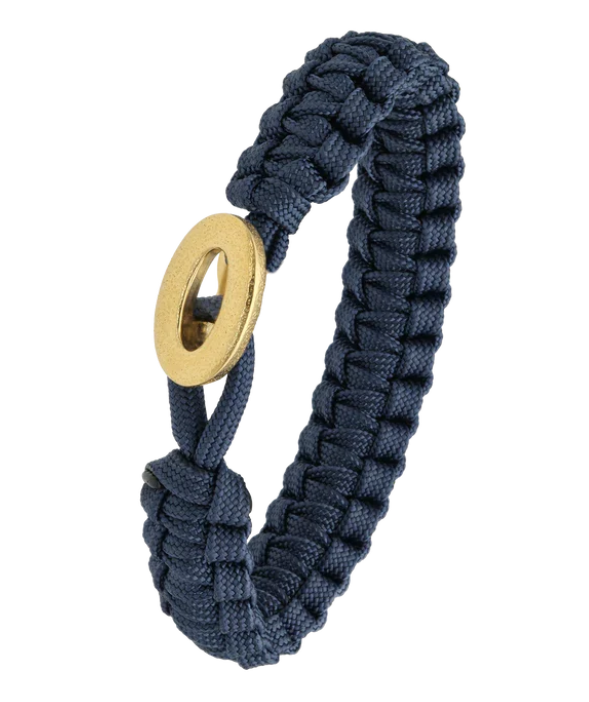 Aagaard From Soldier to Soldier blått armband med borstat guldpläterat stållås