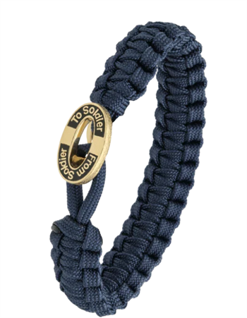 Aagaard From Soldier to Soldier blått armband med oxiderat guldpläterat stållås
