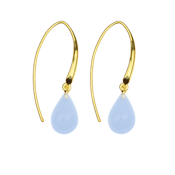 Örhängen - Guldpläterade med Chalcedon 12x8mm Guldpläterade per par, från San - Links of Joy
