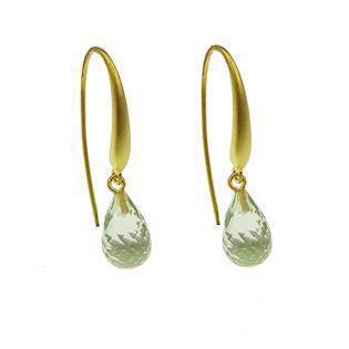 San - Link of joy Pearl & Stones 925 Sterling Silver Earrings mat gold plated, model 29907-M