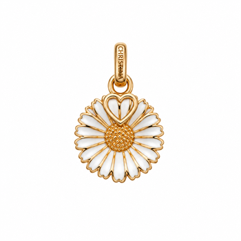 Christina Jewelry & Watches Marguerite With Love hängsmycke förgyllt silver med vit emalj