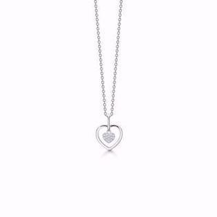 GSD Heart 925 Sterling Silver necklace shiny, model GSD-30078