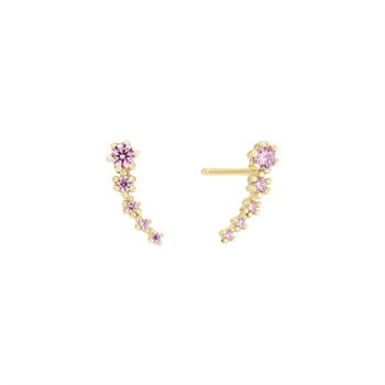 Ørestik med pink zirkonia 8 karat