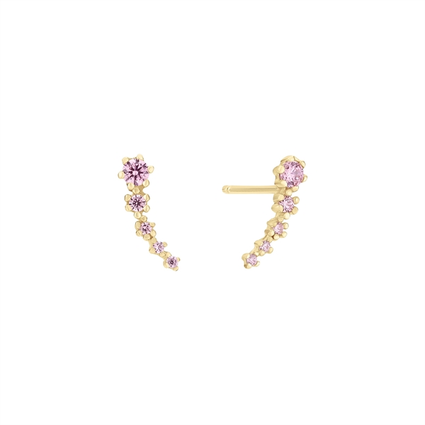 Ørestik med pink zirkonia 8 karat