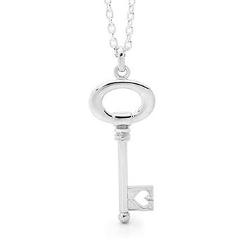 Heart key pendant in 925 silver