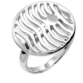 Modern silver ring with sunrise