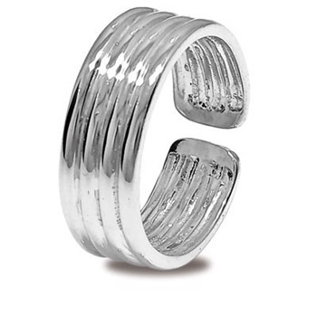 Wide tear ring of 4 thin rings in 925 silver