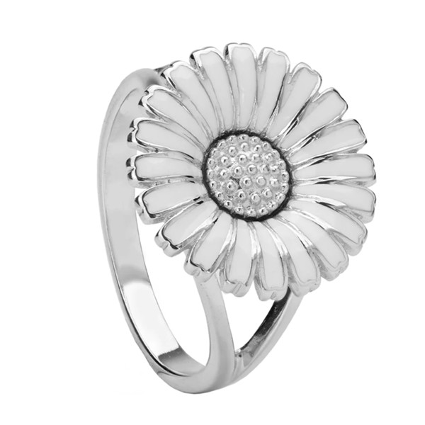 Aagaard Sterling silver finger ring, Marguerite with shiny surface, 54
