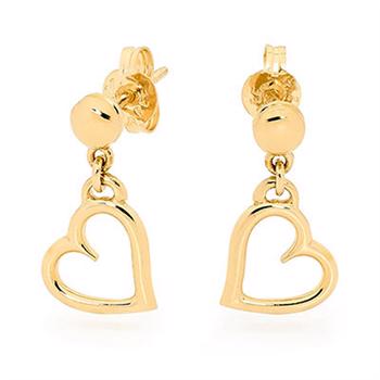 9 kt earring with heart pendant
