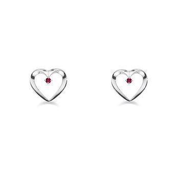 GSD Hearts 14 karat white gold Lady earrings shiny, model 5545-14HV