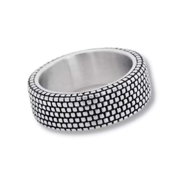 CALVIN - Ring med murstens design i stål, By Billgren - X-Small, 18 mm