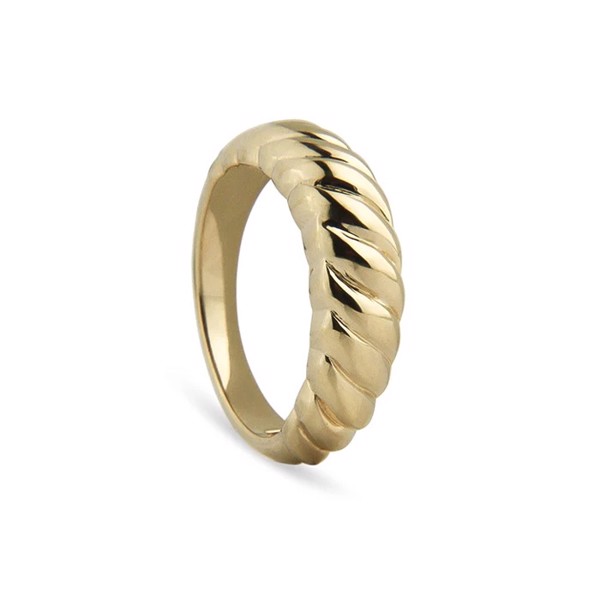 Twisted Dome forgyldt ring - Jeberg (str 52)