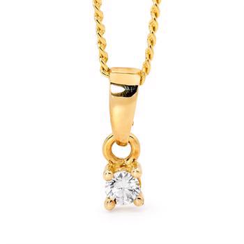 Bee Jewelry Solitaire 0,10 ct H-SI 9 carat pendant shiny, model 60985_A10