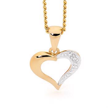 9 ct gold heart w/ 1 pcs 0,005 ct diamond