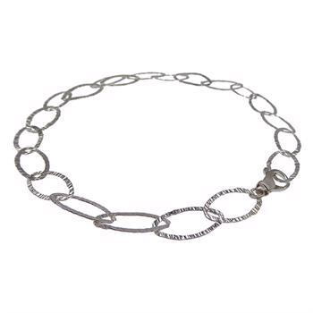 San - Link of joy Timeless 925 Sterling Silver chain hammered rustic, model 63201