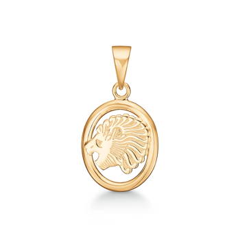 Støvring Design 8 ct gold pendant, Leo zodiac sign with shiny surface, model 64205