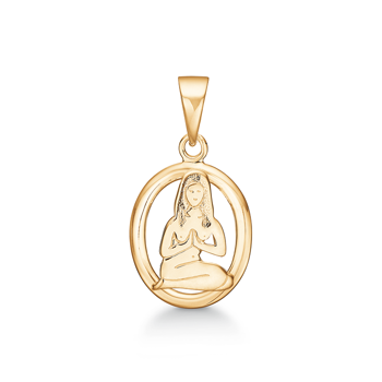 Støvring Design 14 ct gold pendant, Virgo zodiac sign with shiny surface, model 74206