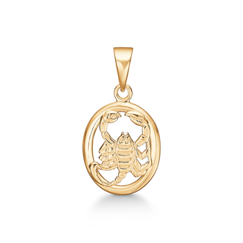 Støvring Design 14 ct gold pendant, Scorpio zodiac sign with shiny surface, model 74208