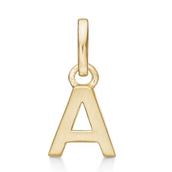 Letter pendant 8 mm, A-Z in 8 carat gold with matt and polished side