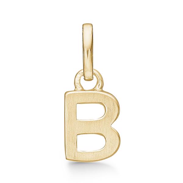 Letter pendant 8 mm, A-Z in 8 carat gold with matt and polished side