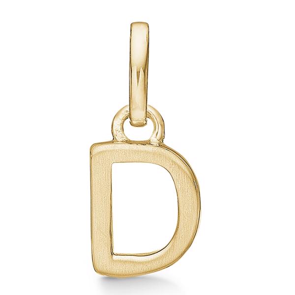 Letter pendant 8 mm, A-Z in 8 carat gold with matt and polished side