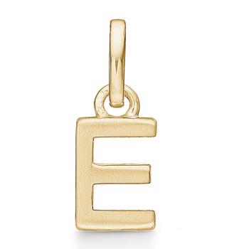 Letter pendant 8 mm, A-Z in 8 carat gold with matt and polished side