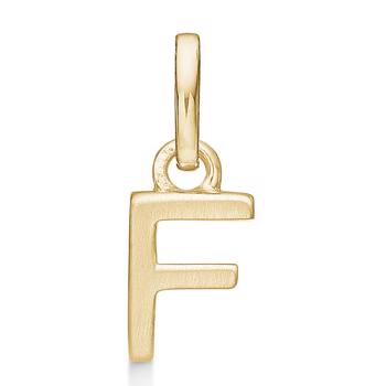 Letter pendant 8 mm, A-Z in 8 carat gold with matt and polished side