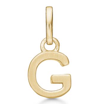 Letter pendant 8 mm, A-Z in 8 carat gold with matt and polished side