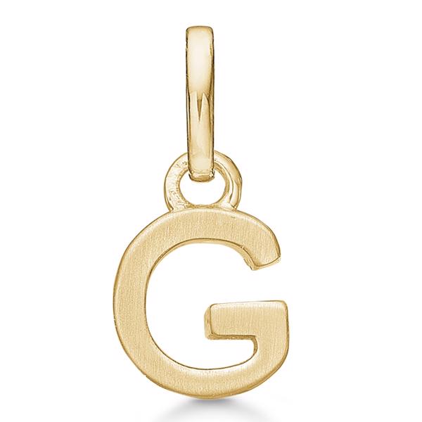 Letter pendant 8 mm, A-Z in 8 carat gold with matt and polished side