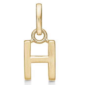 Letter pendant 8 mm, A-Z in 8 carat gold with matt and polished side