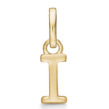 Letter pendant 8 mm, A-Z in 8 carat gold with matt and polished side