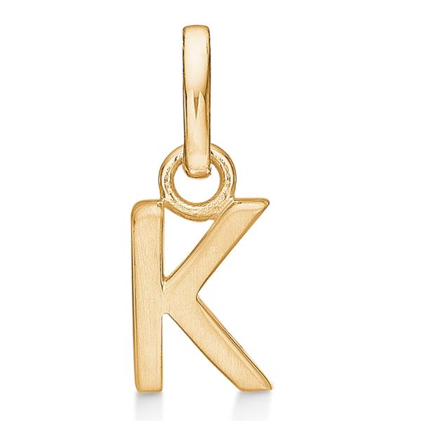 Letter pendant 8 mm, A-Z in 8 carat gold with matt and polished side