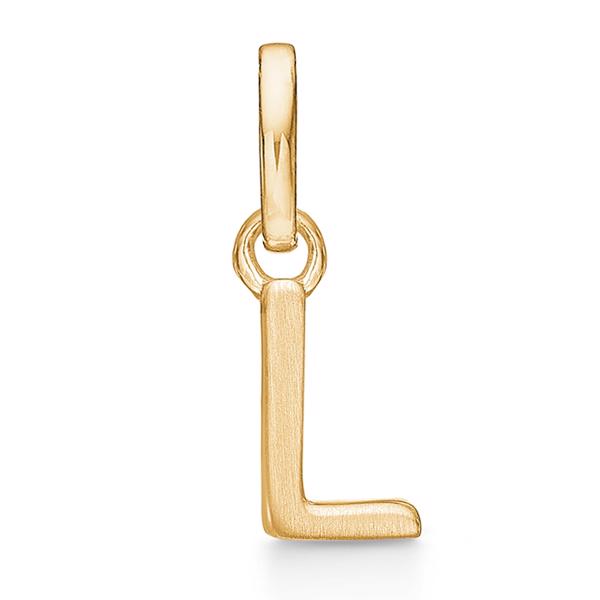 Letter pendant 8 mm, A-Z in 8 carat gold with matt and polished side