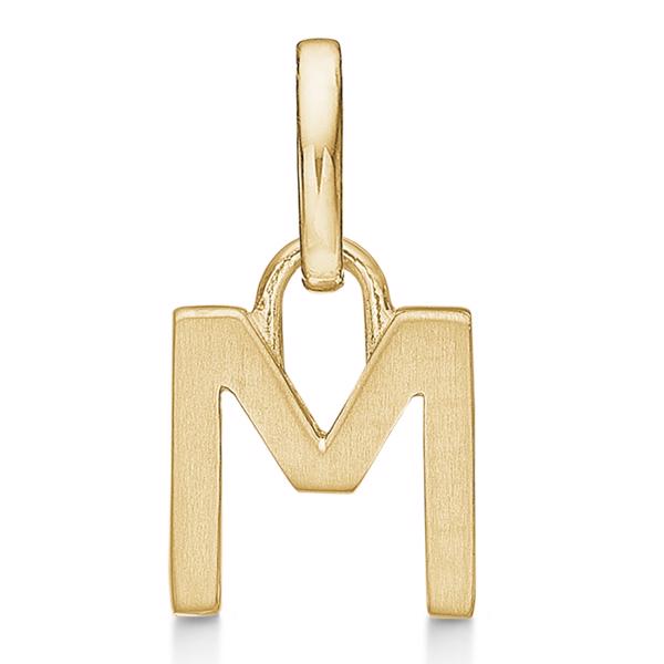 Letter pendant 8 mm, A-Z in 8 carat gold with matt and polished side