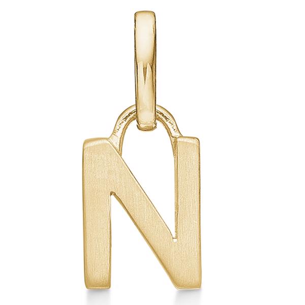 Letter pendant 8 mm, A-Z in 8 carat gold with matt and polished side