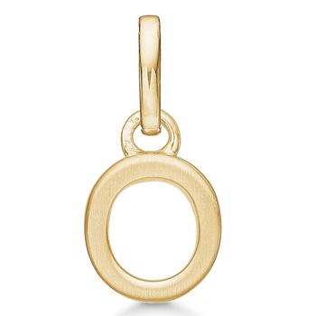 Letter pendant 8 mm, A-Z in 8 carat gold with matt and polished side