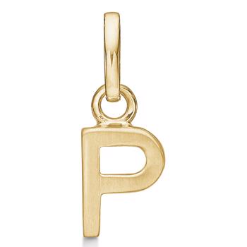 Letter pendant 8 mm, A-Z in 8 carat gold with matt and polished side