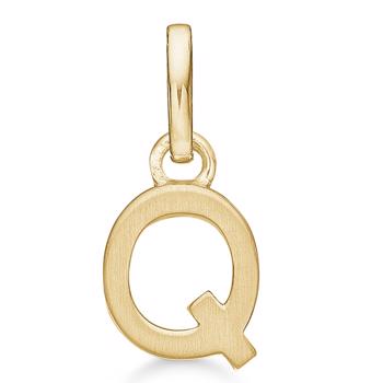 Letter pendant 8 mm, A-Z in 8 carat gold with matt and polished side