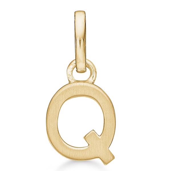 Letter pendant 8 mm, A-Z in 8 carat gold with matt and polished side