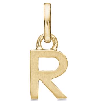 Letter pendant 8 mm, A-Z in 8 carat gold with matt and polished side