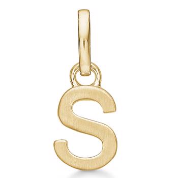 Letter pendant 8 mm, A-Z in 8 carat gold with matt and polished side