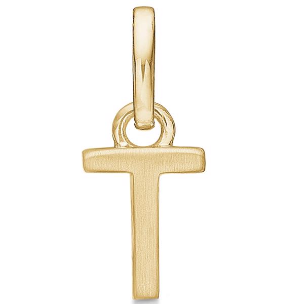 Letter pendant 8 mm, A-Z in 8 carat gold with matt and polished side