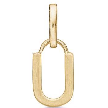 Letter pendant 8 mm, A-Z in 8 carat gold with matt and polished side