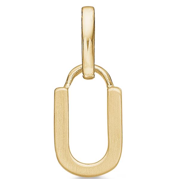 Letter pendant 8 mm, A-Z in 8 carat gold with matt and polished side