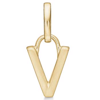 Letter pendant 8 mm, A-Z in 8 carat gold with matt and polished side