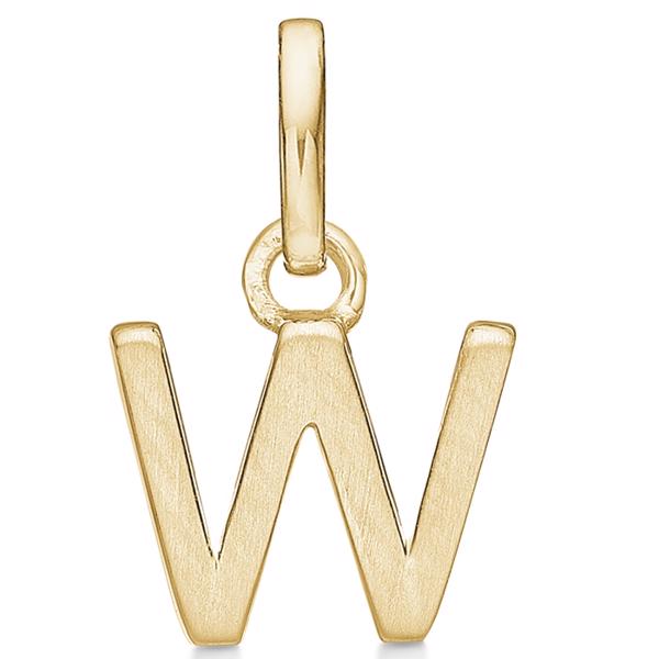 Letter pendant 8 mm, A-Z in 8 carat gold with matt and polished side