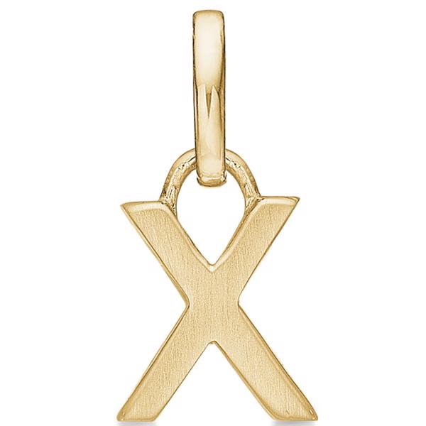 Letter pendant 8 mm, A-Z in 8 carat gold with matt and polished side